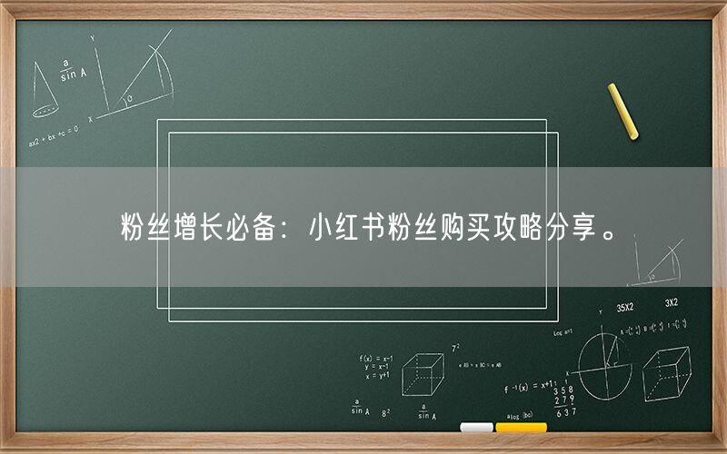 粉丝增长必备：小红书粉丝购买攻略分享。