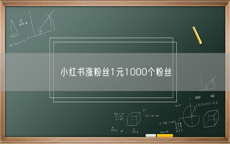 小红书涨粉丝1元1000个粉丝